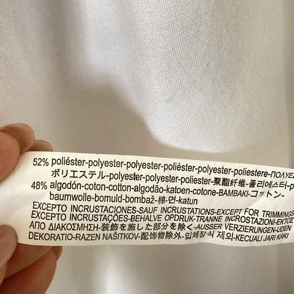 Pre-Loved Zara White Blouse with Intricate Embellishment Design Brooch UK Size M - Picture 13 of 13